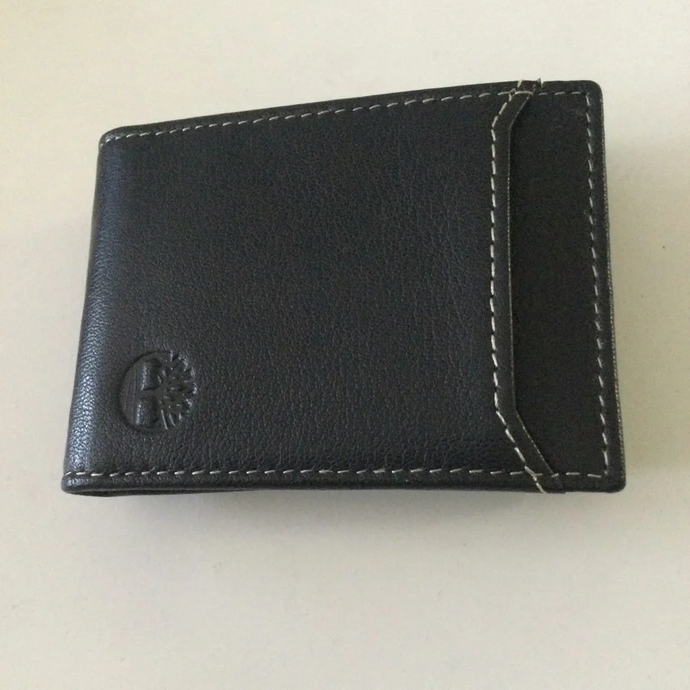 TIMBERLAND BLIX LEATHER WALLET WITH MONEY CLIP BLACK NWOT